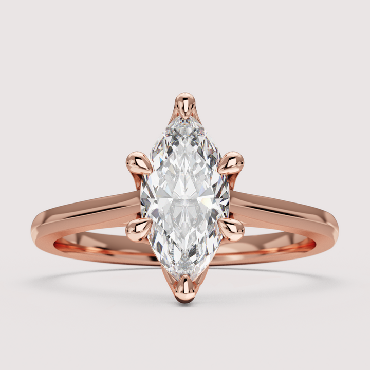 Raine - Marquise Cut Tulip Basket Solitaire Engagement Ring Setting
