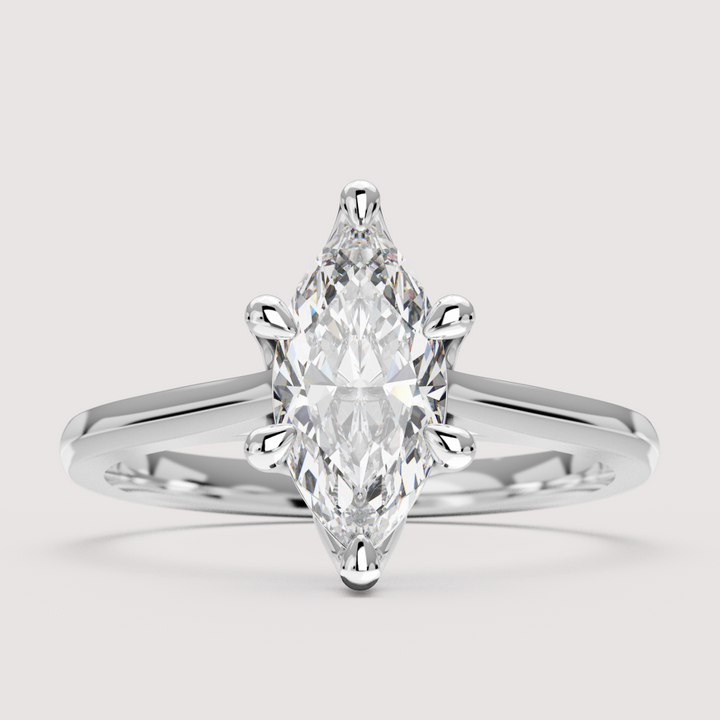 Raine - Marquise Cut Tulip Basket Solitaire Engagement Ring Setting