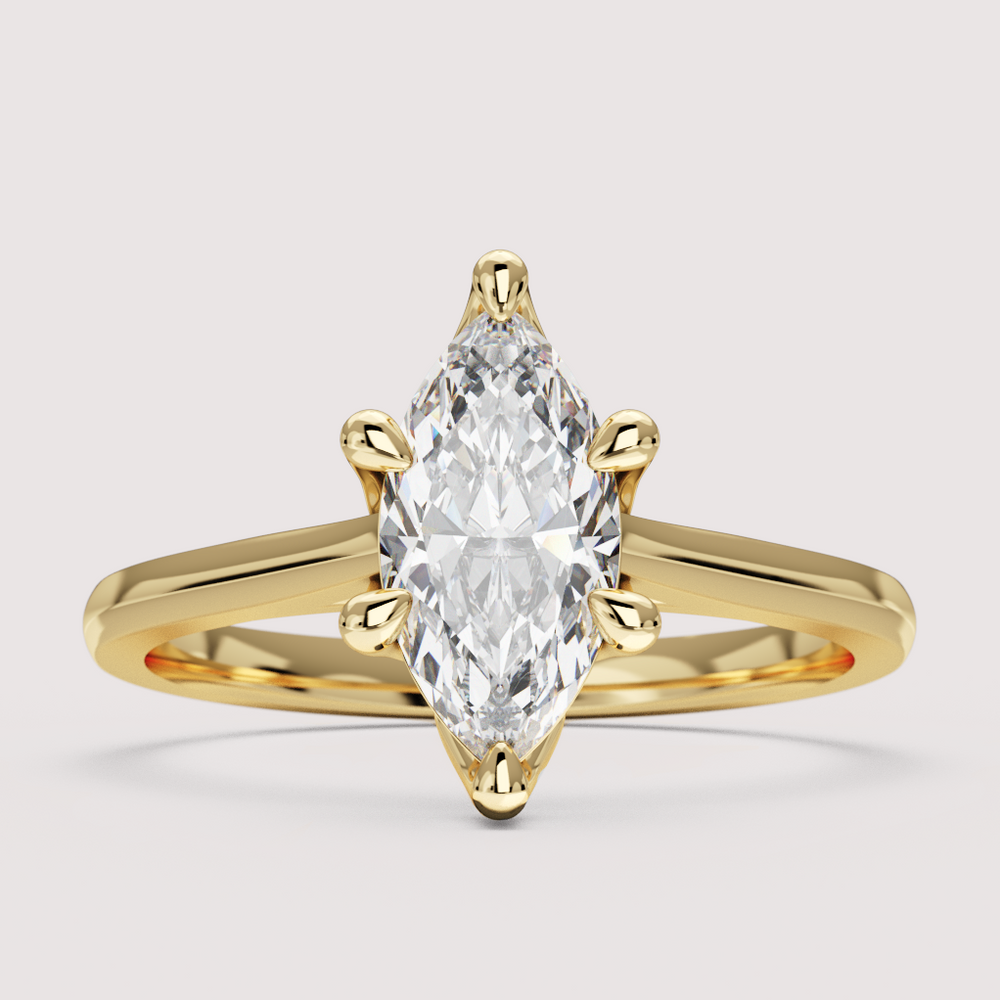 Raine - Marquise Cut Tulip Basket Solitaire Engagement Ring Setting