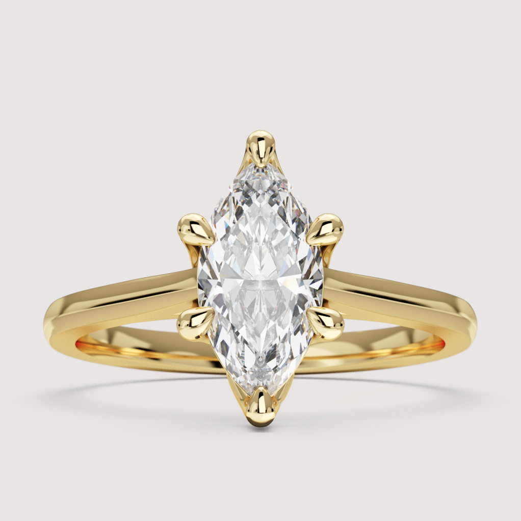 Raine - Marquise Cut Tulip Basket Solitaire Engagement Ring Setting