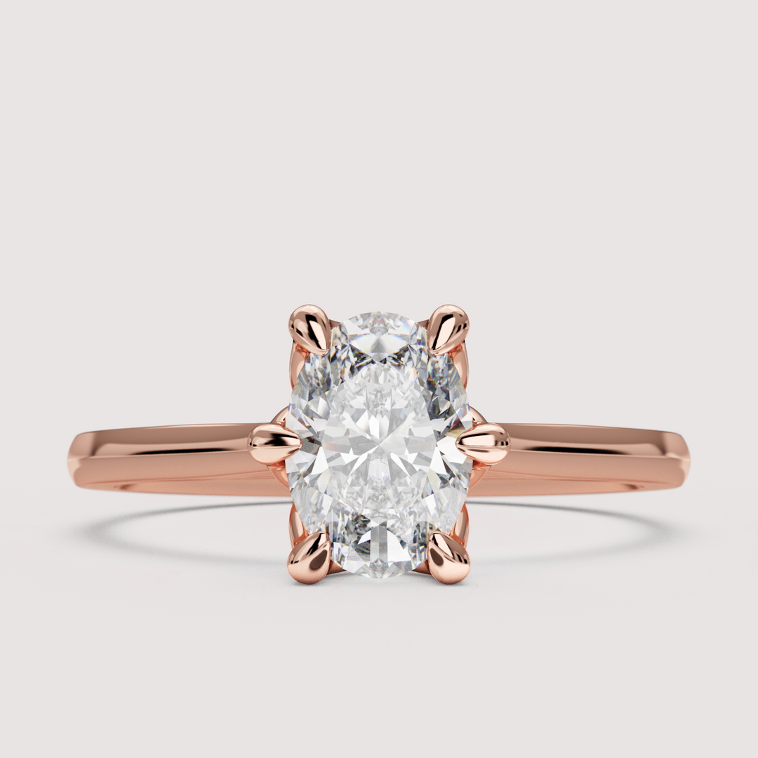 Raine - Oval Cut Tulip Basket Solitaire Engagement Ring Setting