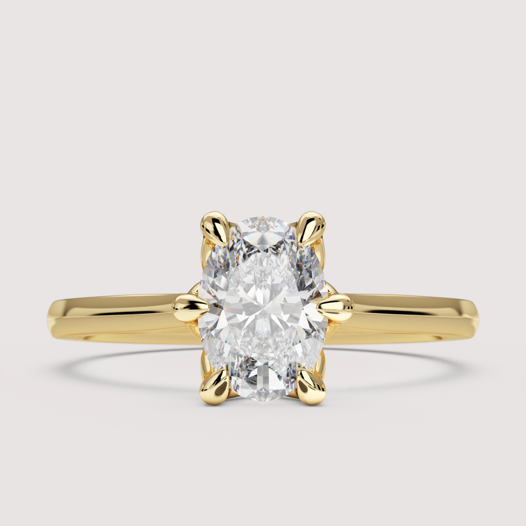 Raine - Oval Cut Tulip Basket Solitaire Engagement Ring Setting