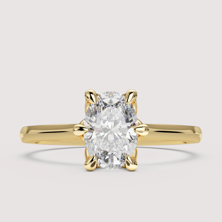 Raine - Oval Cut Tulip Basket Solitaire Engagement Ring Setting