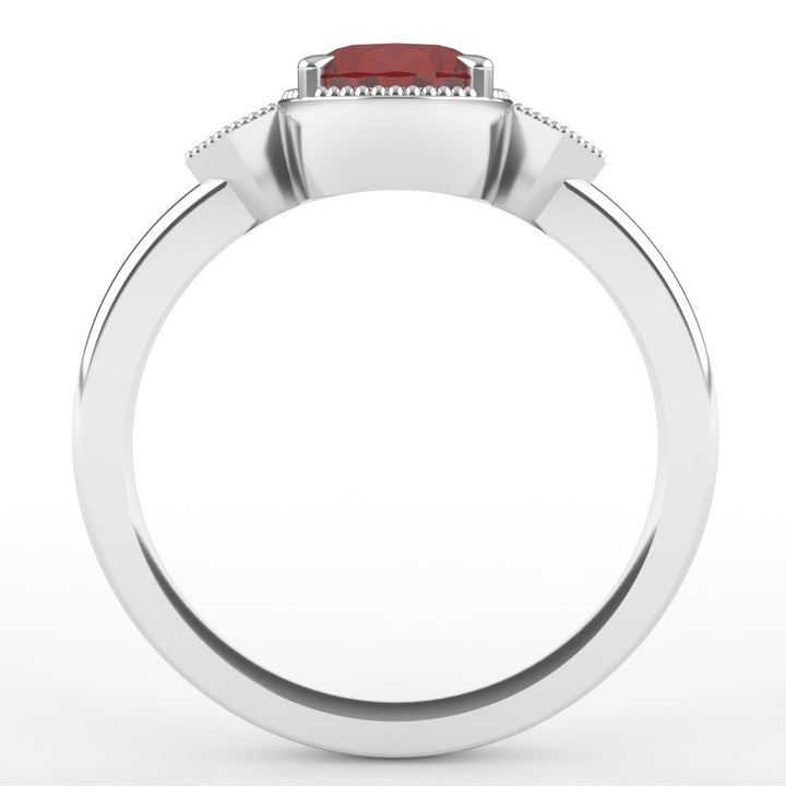 Autumn - The Taylor Collection - Oval Cut Red Garnet Engagement Ring Engagement Rings - Price On Application