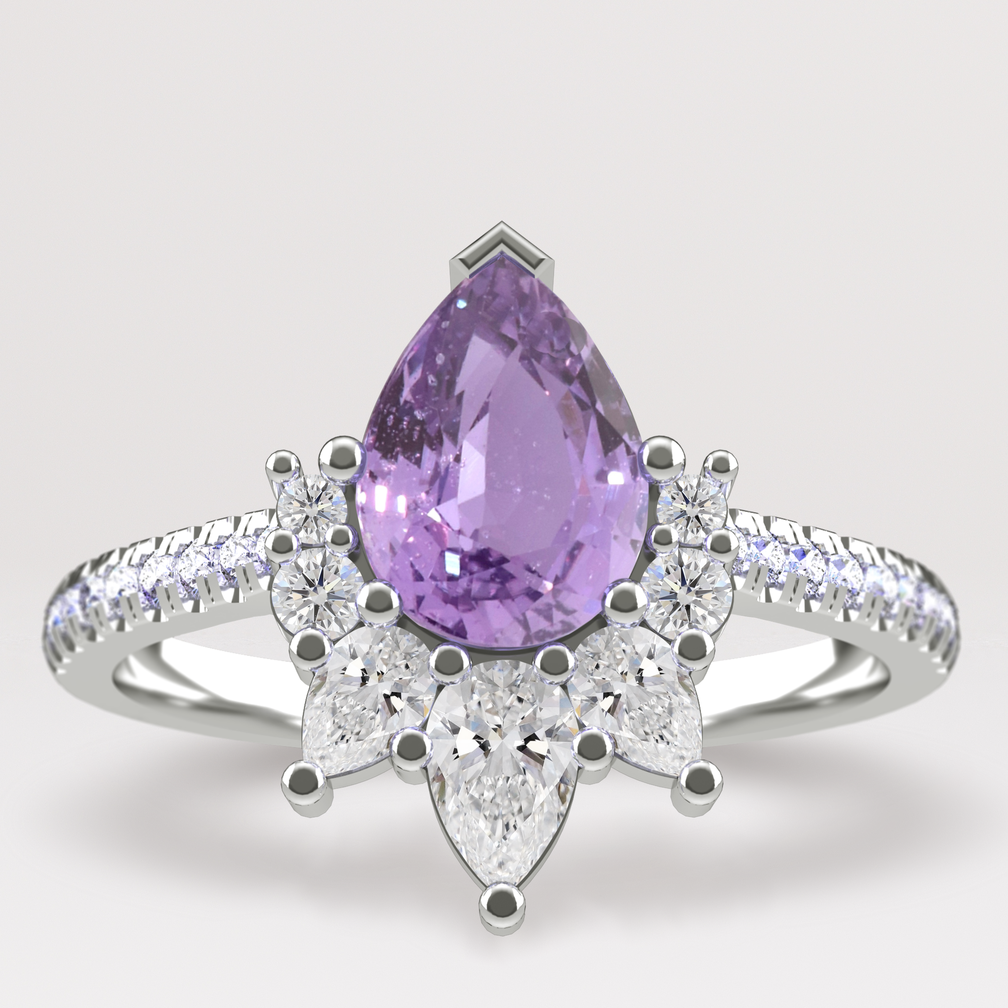 Aprilery Open Two-Finger Statement Ring - Adjustable Sapphire & Cubic Zirconia Cocktail Ring For Women