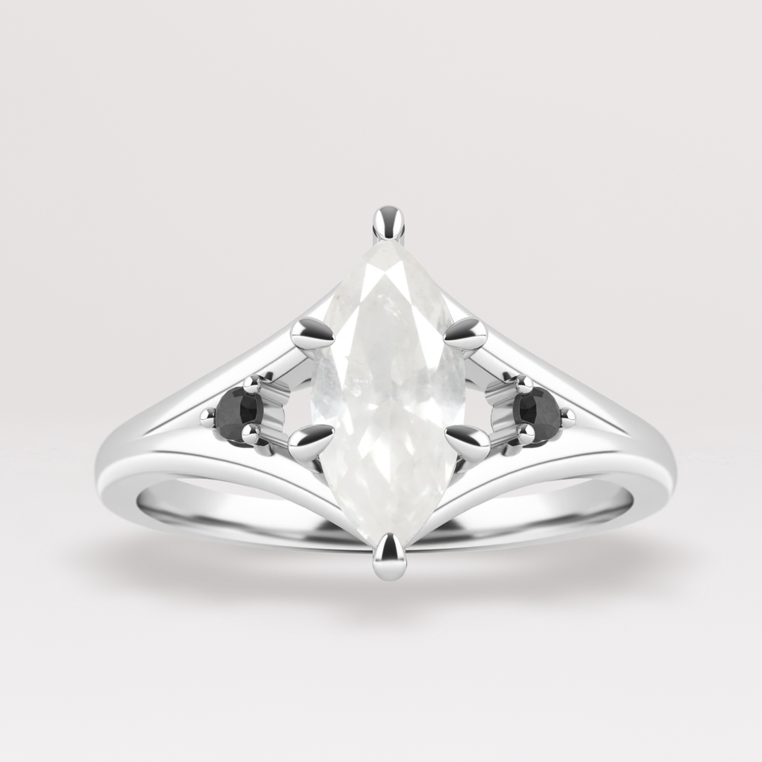 Stevie - The Taylor Collection - Marquise Salt & Pepper Diamond Engagement Ring Engagement Rings - Price On Application
