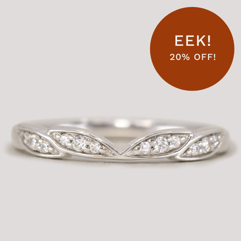 Zoey - Diamond Set Leaf Wedding Ring - Made-to-Order Wedding Rings - Made-to-Order