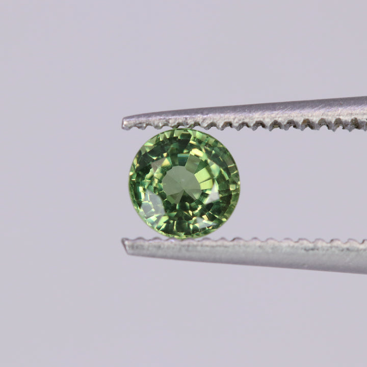 Green Sapphire | 0.63ct Round Mixed Cut, Loose Gemstone