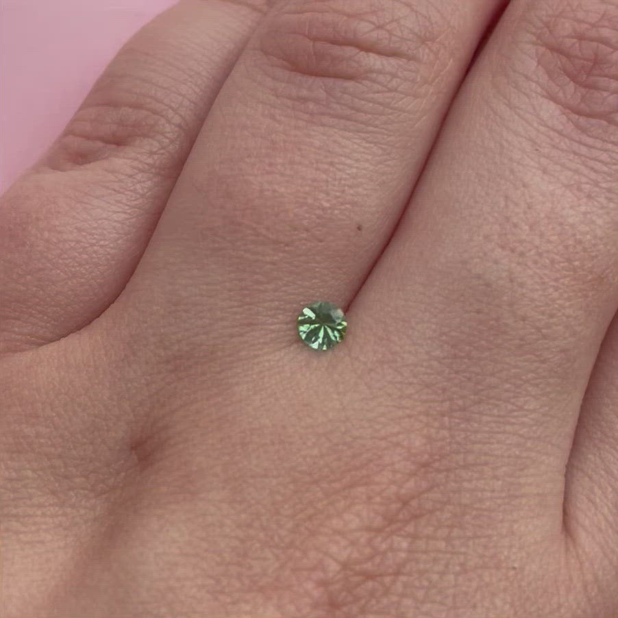 Pair of Round Green Optix Concave Tourmalines, 0.42ct Total Weight Loose Gemstones