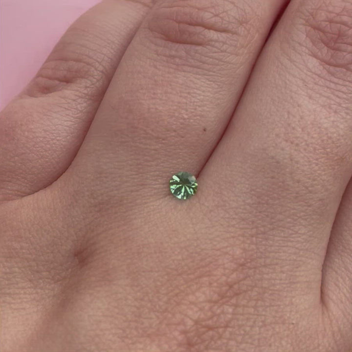 Pair of Round Green Optix Concave Tourmalines, 0.42ct Total Weight Loose Gemstones