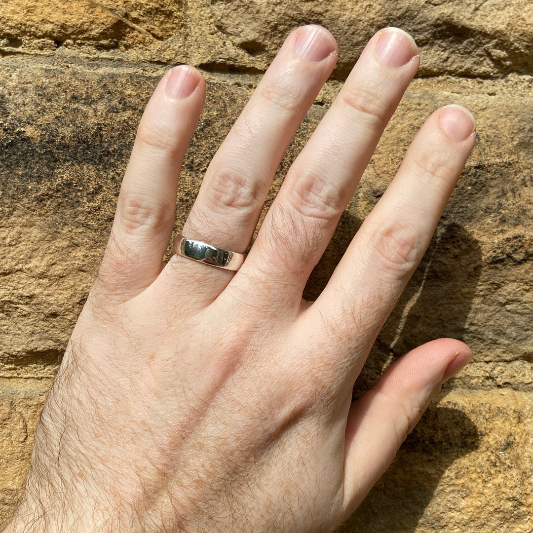 Barnaby - Hidden Pattern Honeycomb Mens Wedding Ring - Made-to-Order Wedding Rings - Wide