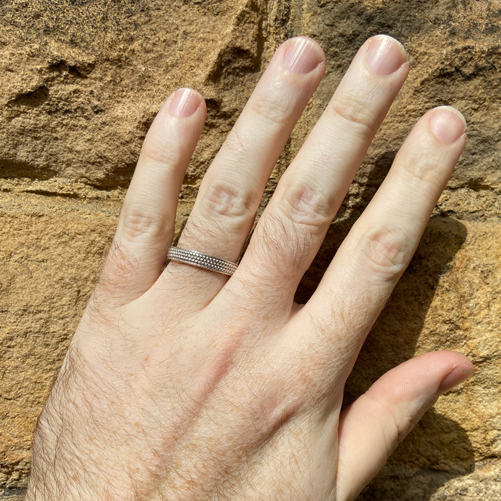 Quinn - Beaded Wide Wedding Ring - Made-to-Order Wedding Rings - Wide