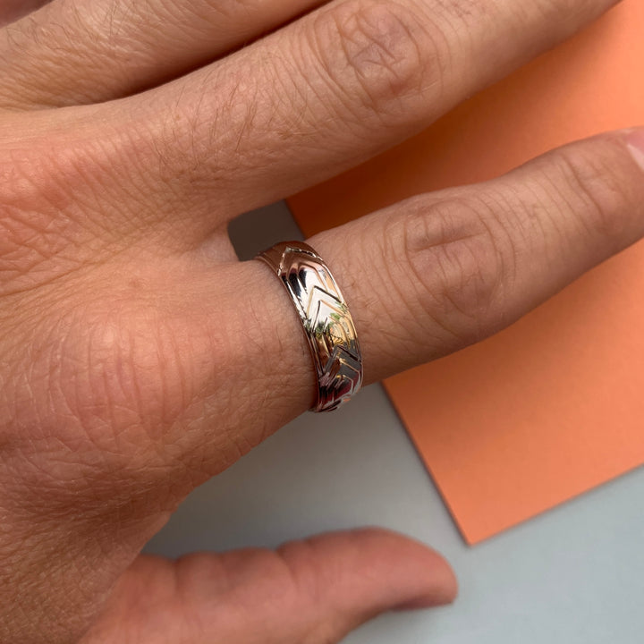 Harley - Art Deco Style Patterned Wedding Ring - Made-to-Order Wedding Rings - Wide
