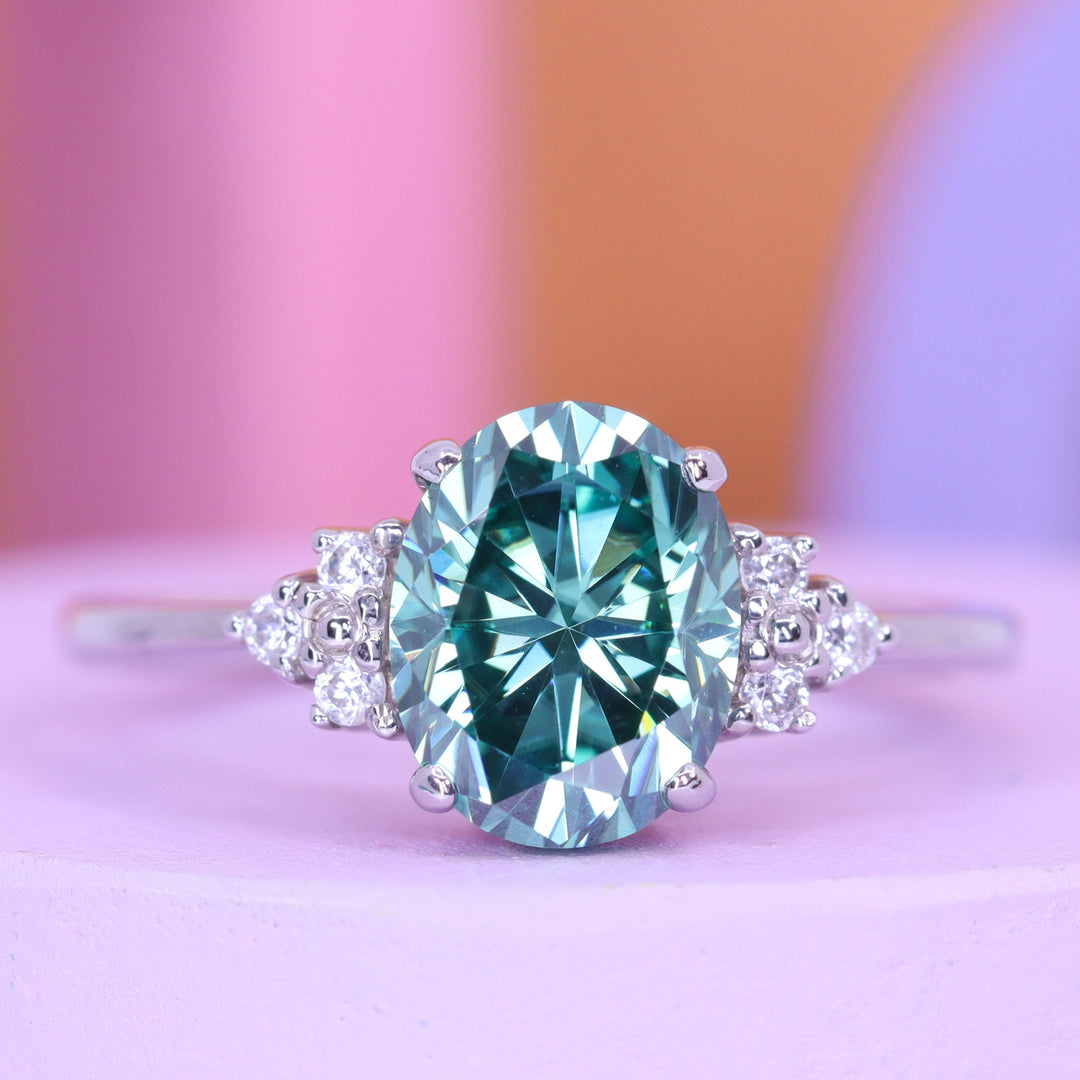 Hey There, Pretty Lady! Teal Moissanites are Making Waves