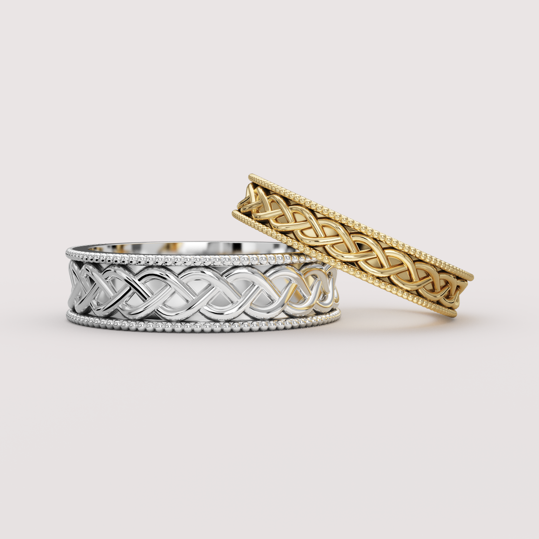 Aiden - Twist Pattern Celtic-Inspired Unisex 6.00mm Wedding Ring - Made-to-Order Wedding Rings - Made-to-Order