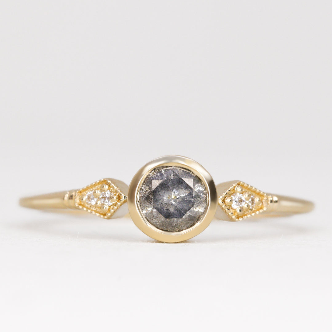 Grey/Black Gemstone Engagement Rings