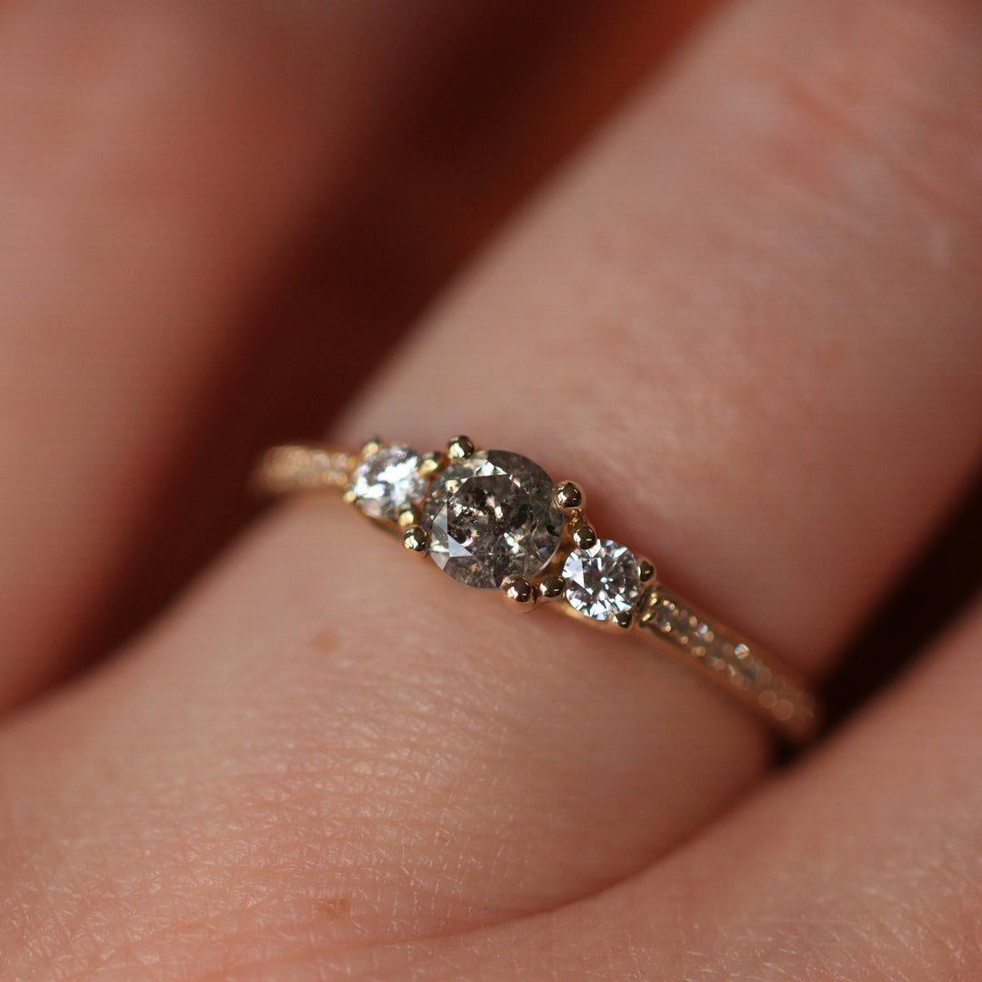Salt & Pepper Diamond Engagement Rings