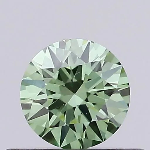 0.30ct Round Lab Grown Diamond (Colour Fancy Vivid Green, Clarity VVS2, Cut VG, IGI Certified)