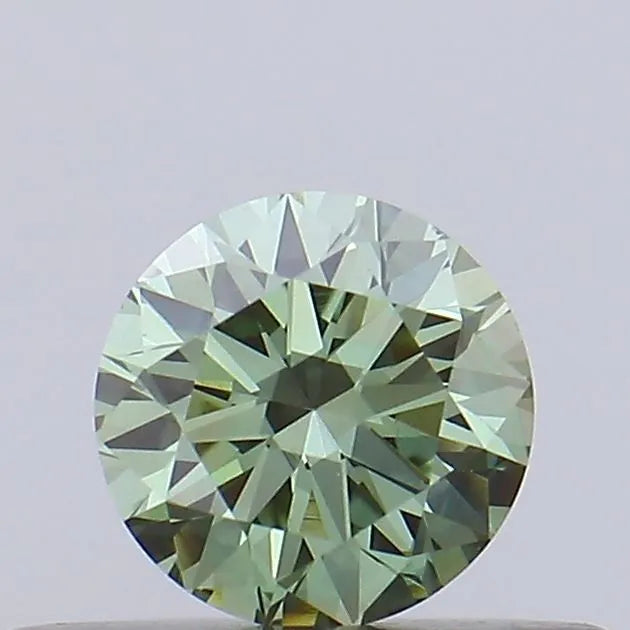 0.31ct Round Lab Grown Diamond (Colour Fancy Vivid Green, Clarity VVS2, Cut EX, IGI Certified)