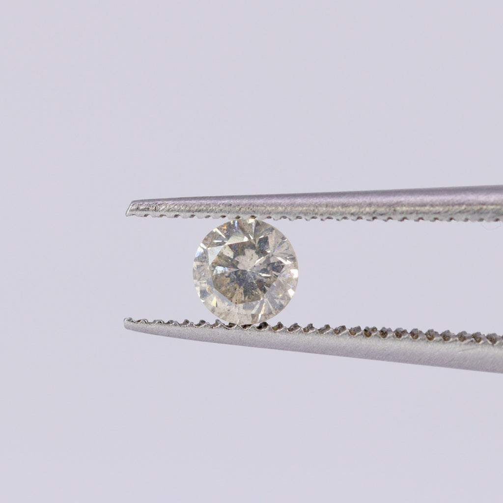 0.34ct Round Brilliant Cut Salt and Pepper Diamond, Loose Gemstone Loose Gemstones