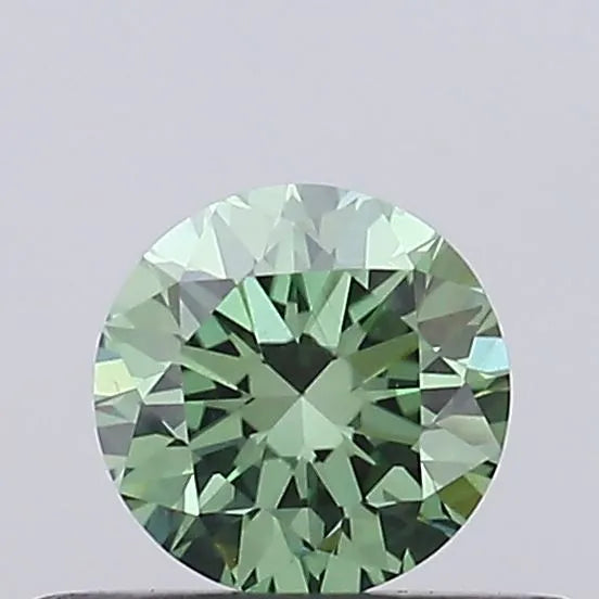 0.35ct Round Lab Grown Diamond (Colour Fancy Vivid Green, Clarity VVS2, Cut EX, IGI Certified)