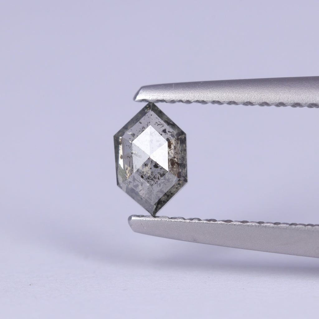 0.37ct Elongated Hexagon Cut Salt and Pepper Diamond Loose Gemstones
