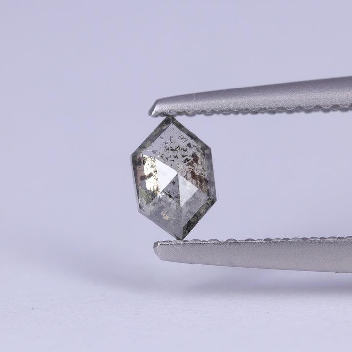 0.37ct Elongated Hexagon Cut Salt and Pepper Diamond
