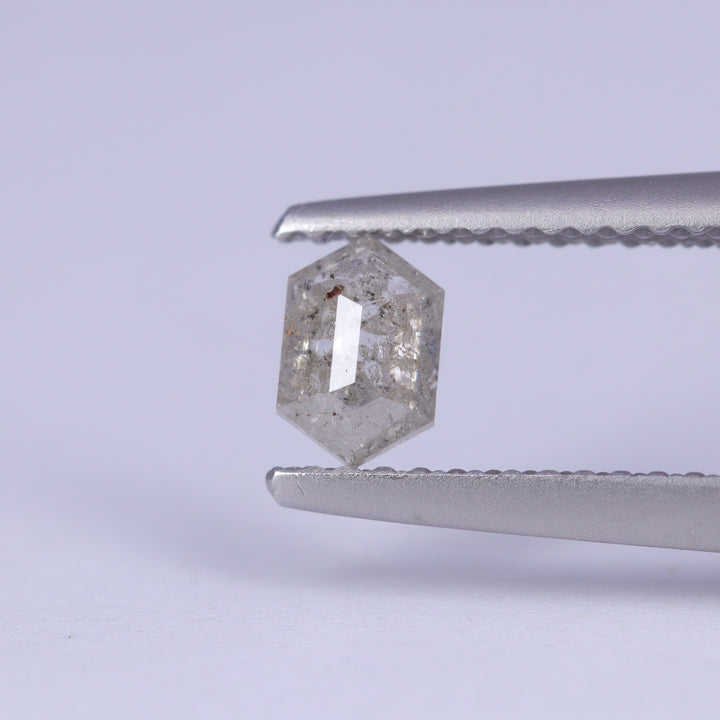 0.41ct Elongated Hexagon Cut Salt and Pepper Diamond