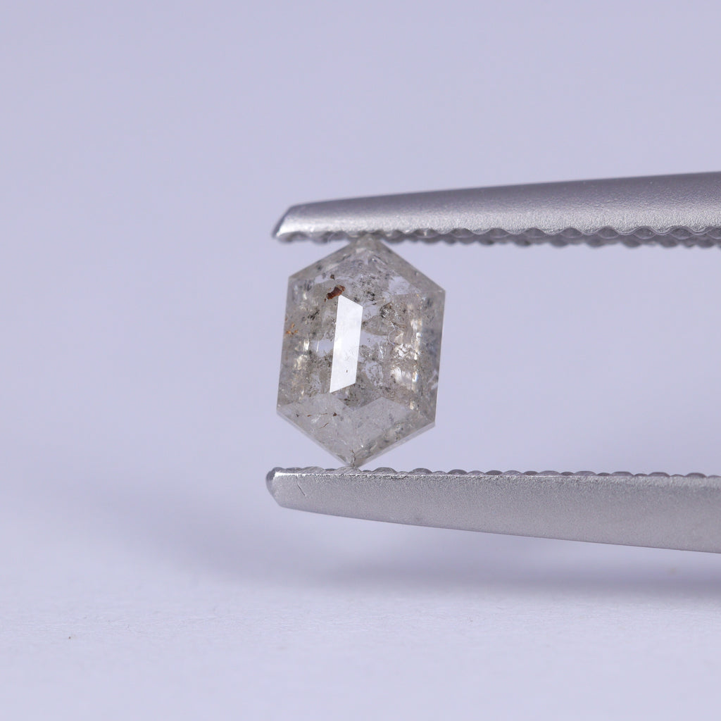 0.41ct Elongated Hexagon Cut Salt and Pepper Diamond Loose Gemstones