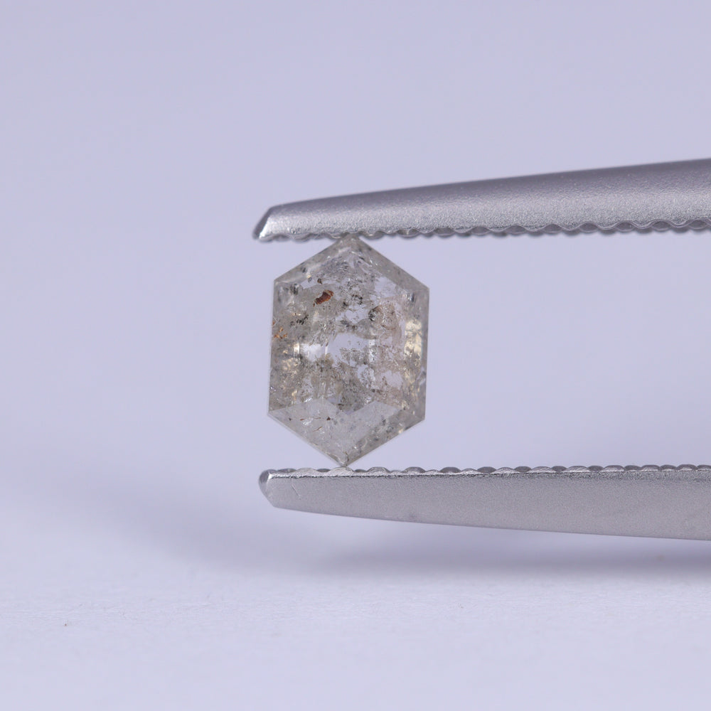 0.41ct Elongated Hexagon Cut Salt and Pepper Diamond Loose Gemstones