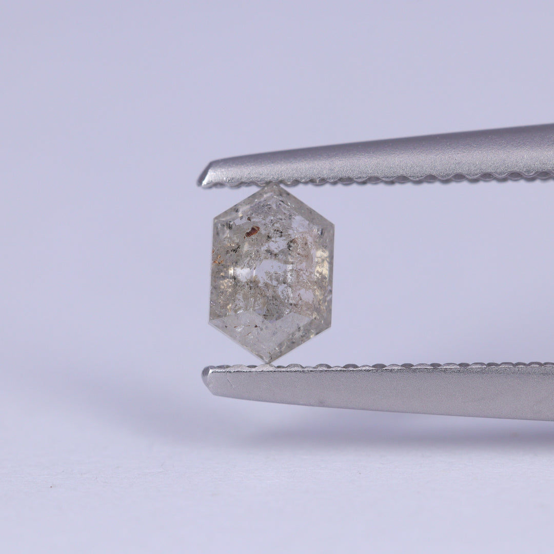 0.41ct Elongated Hexagon Cut Salt and Pepper Diamond