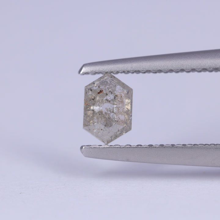0.41ct Elongated Hexagon Cut Salt and Pepper Diamond