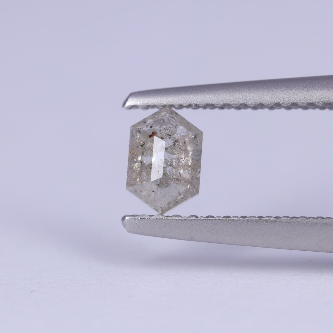 0.41ct Elongated Hexagon Cut Salt and Pepper Diamond