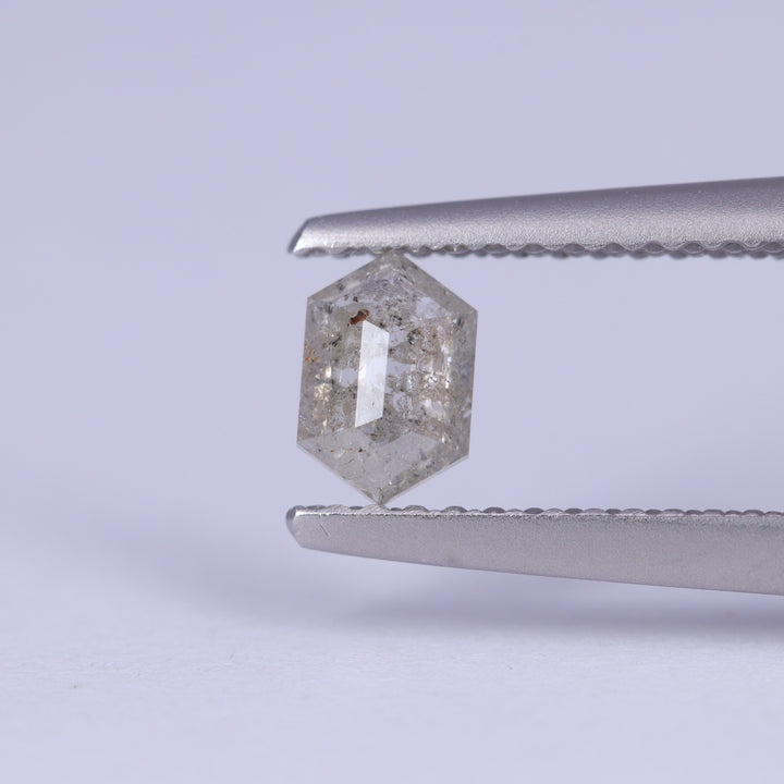 0.41ct Elongated Hexagon Cut Salt and Pepper Diamond