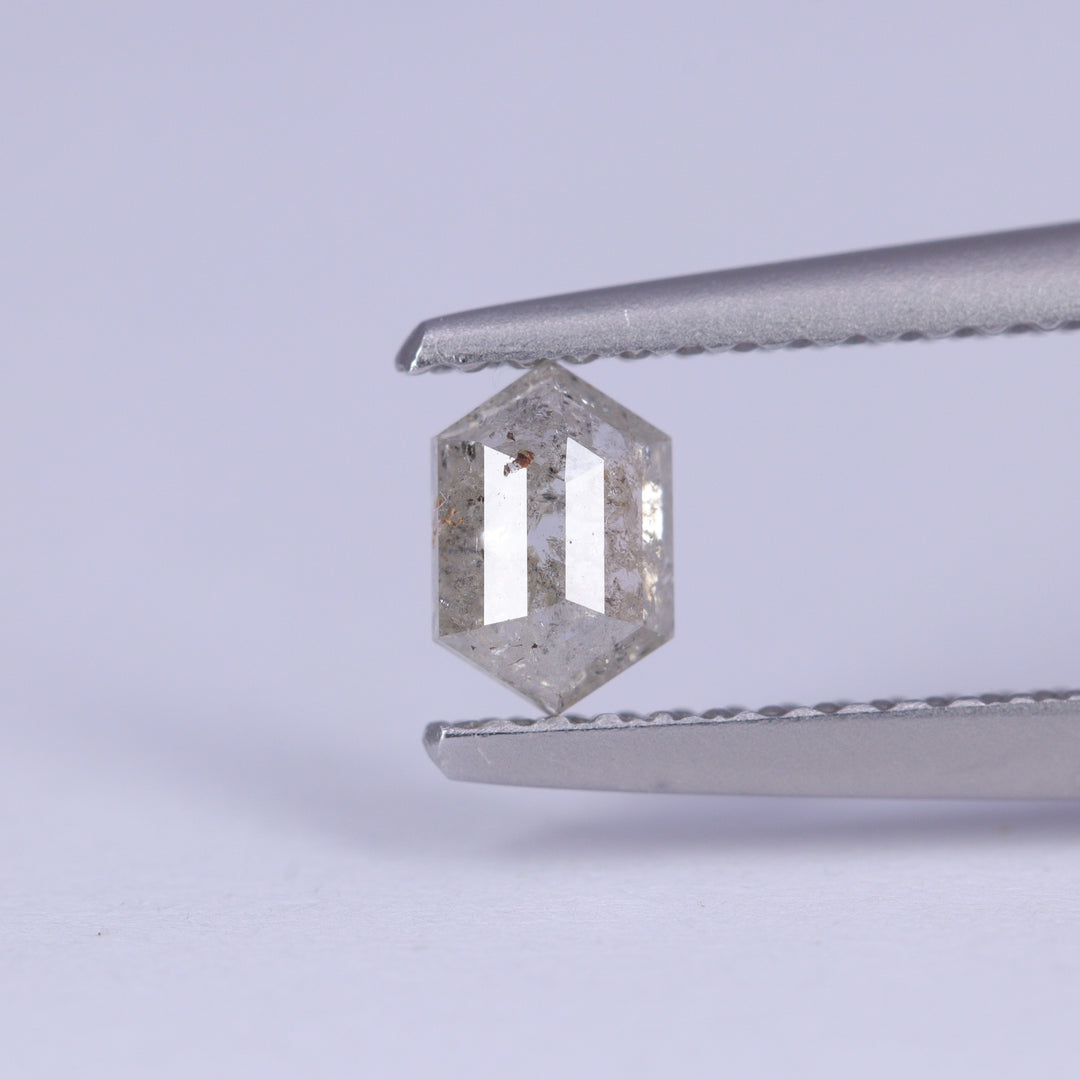 0.41ct Elongated Hexagon Cut Salt and Pepper Diamond
