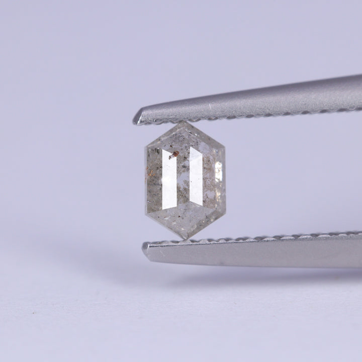 0.41ct Elongated Hexagon Cut Salt and Pepper Diamond