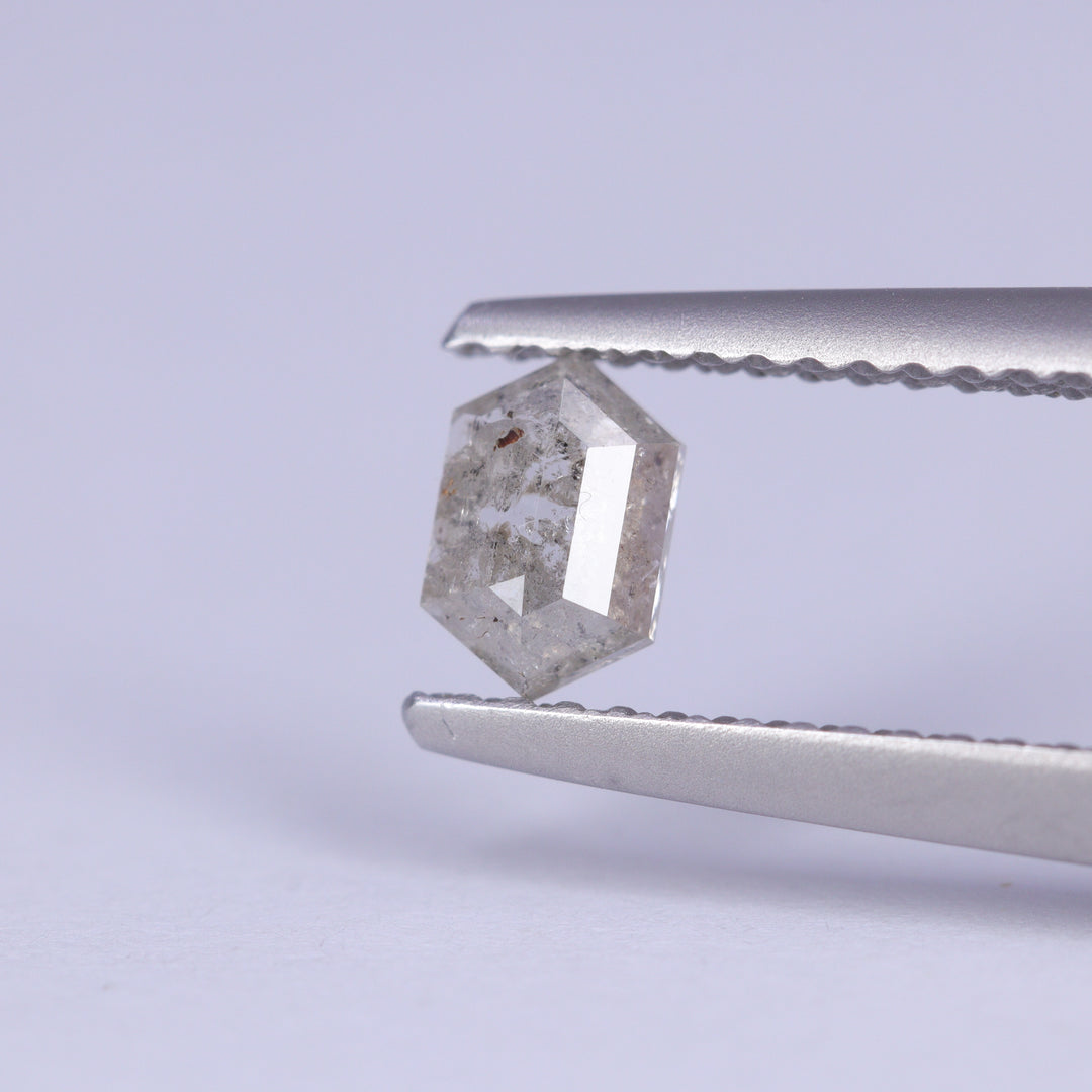 0.41ct Elongated Hexagon Cut Salt and Pepper Diamond