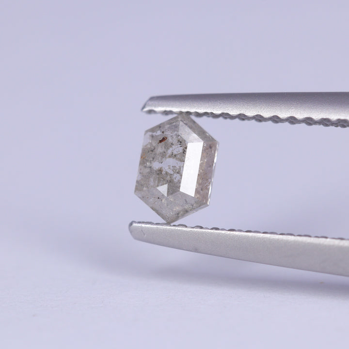 0.41ct Elongated Hexagon Cut Salt and Pepper Diamond