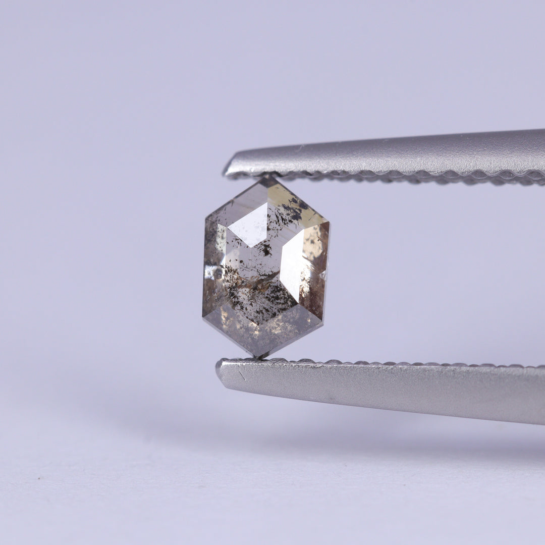 0.43ct Hexagon Rose Cut Salt and Pepper Diamond Loose Gemstones