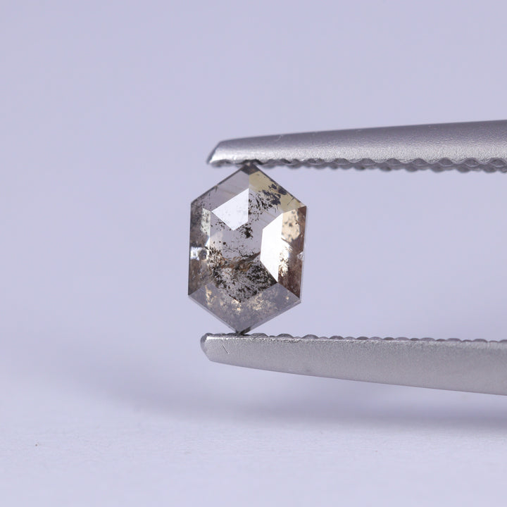 0.43ct Hexagon Rose Cut Salt and Pepper Diamond Loose Gemstones