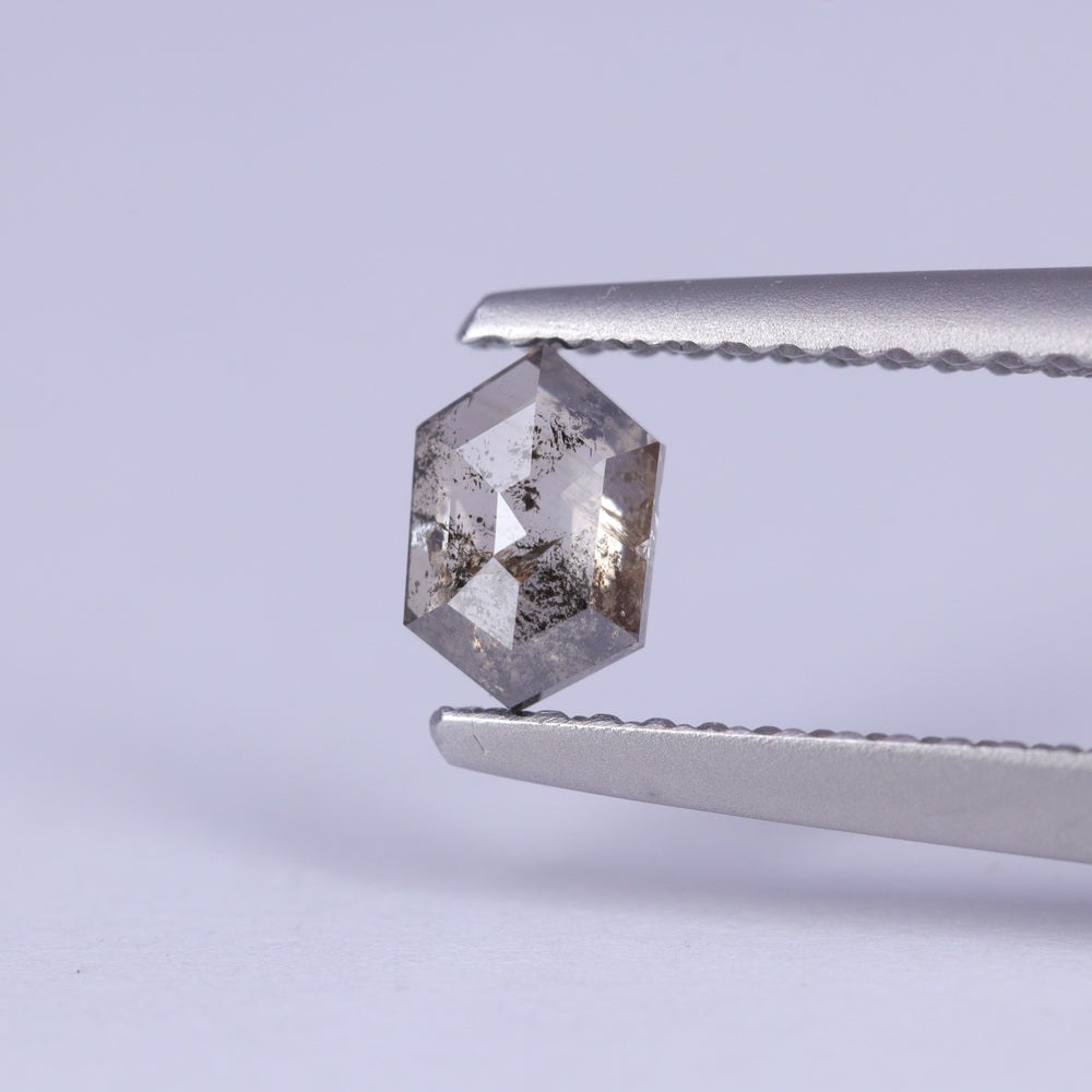 0.43ct Hexagon Rose Cut Salt and Pepper Diamond Loose Gemstones