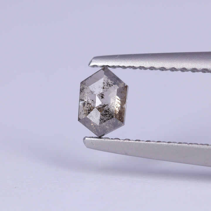 0.43ct Hexagon Rose Cut Salt and Pepper Diamond Loose Gemstones