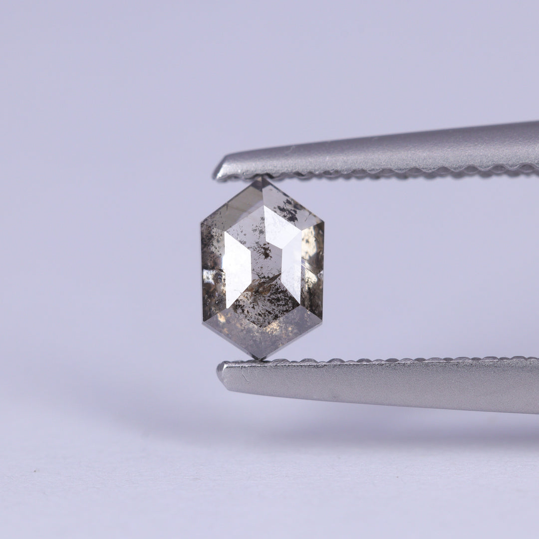 0.43ct Hexagon Rose Cut Salt and Pepper Diamond Loose Gemstones