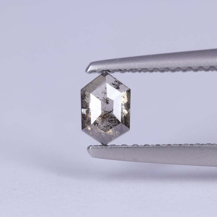 0.43ct Hexagon Rose Cut Salt and Pepper Diamond Loose Gemstones