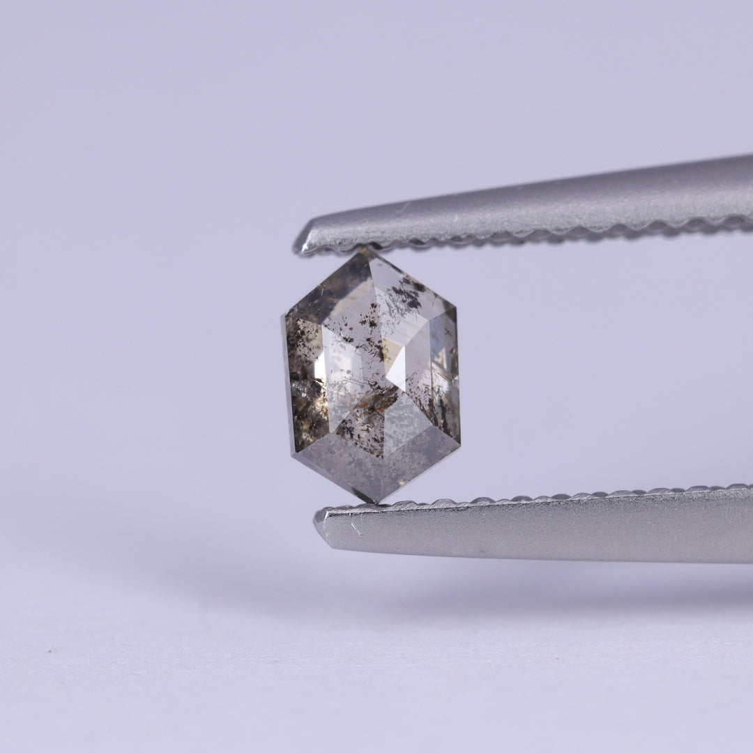 0.43ct Hexagon Rose Cut Salt and Pepper Diamond Loose Gemstones