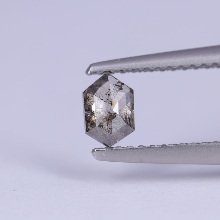 0.43ct Hexagon Rose Cut Salt and Pepper Diamond Loose Gemstones