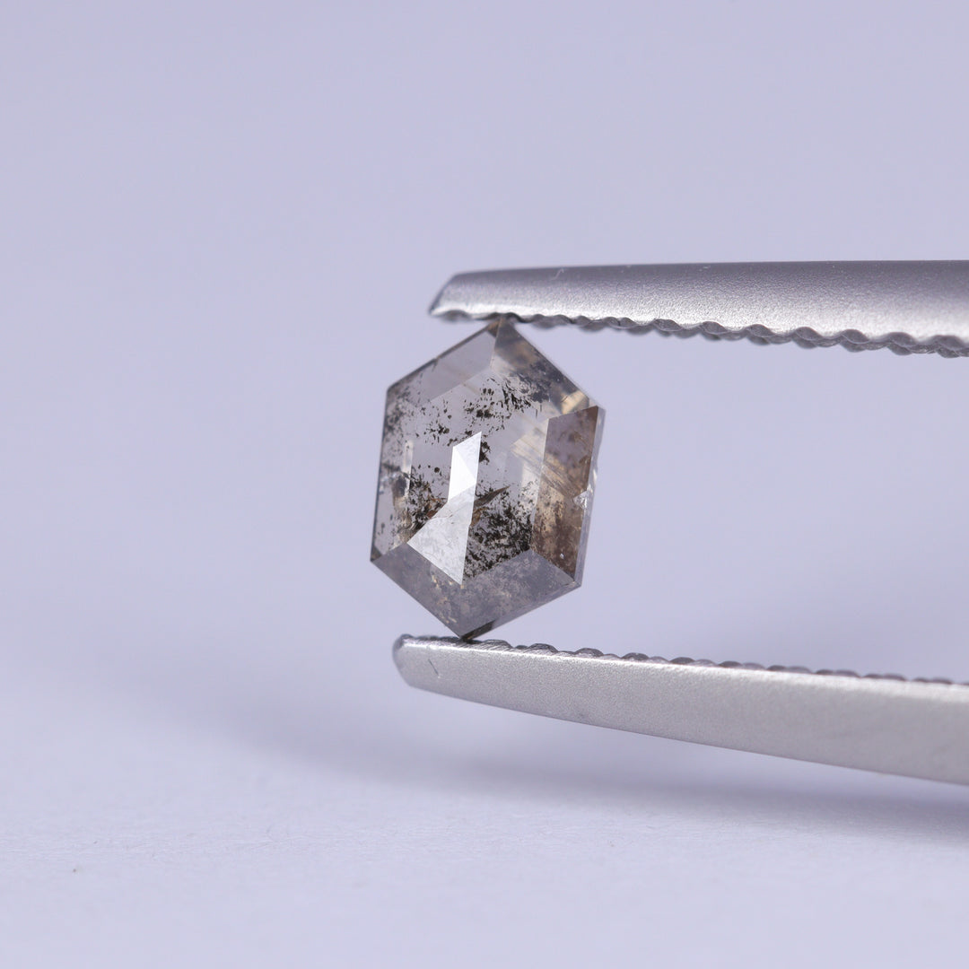 0.43ct Hexagon Rose Cut Salt and Pepper Diamond Loose Gemstones