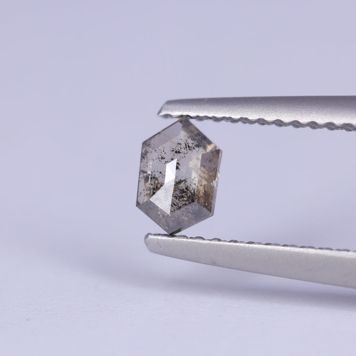 0.43ct Hexagon Rose Cut Salt and Pepper Diamond Loose Gemstones