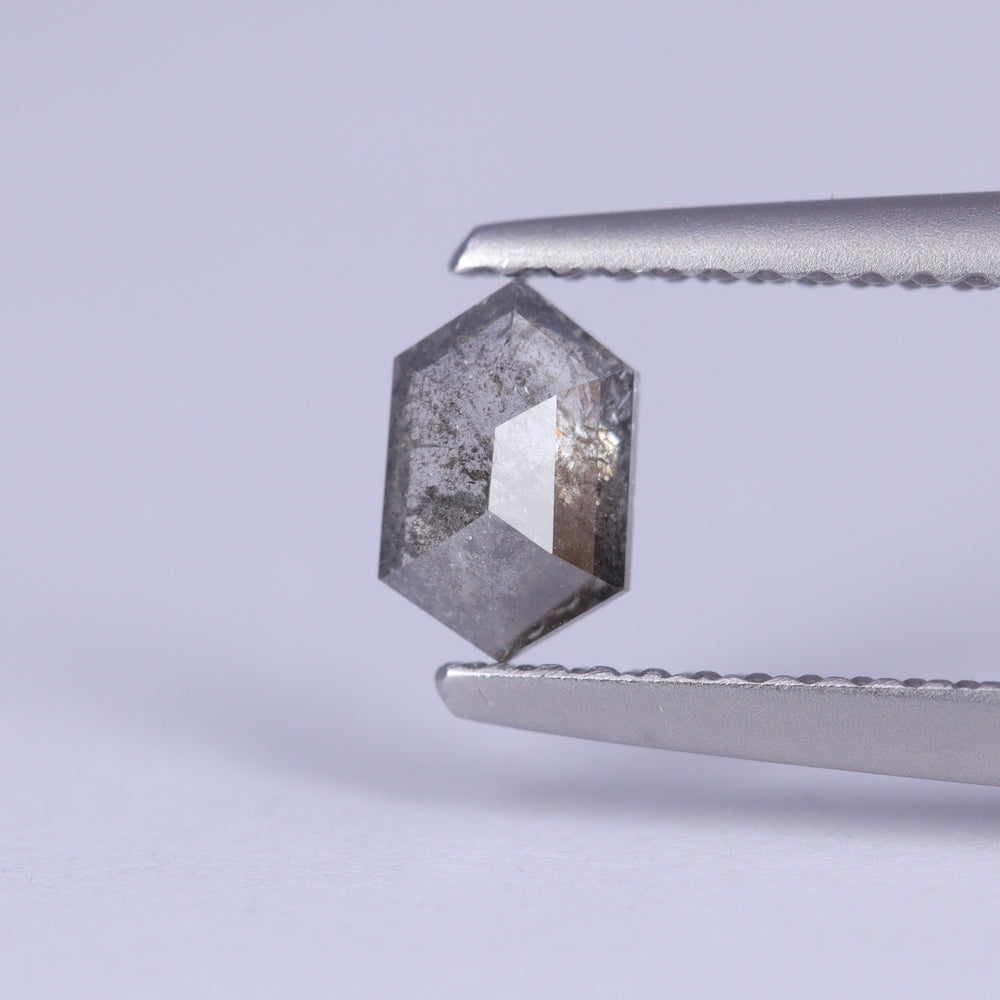 0.48ct Hexagon Rose Cut Salt and Pepper Diamond Loose Gemstones