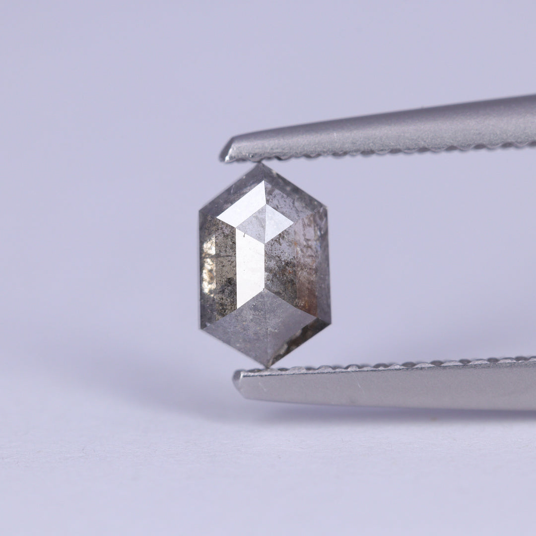 0.48ct Hexagon Rose Cut Salt and Pepper Diamond Loose Gemstones